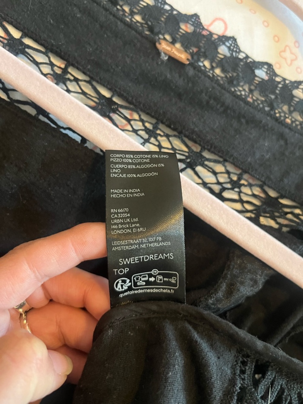 Free People Sweet Dreams Black Crochet Tie-Front Blouse - Picture 10 of 11